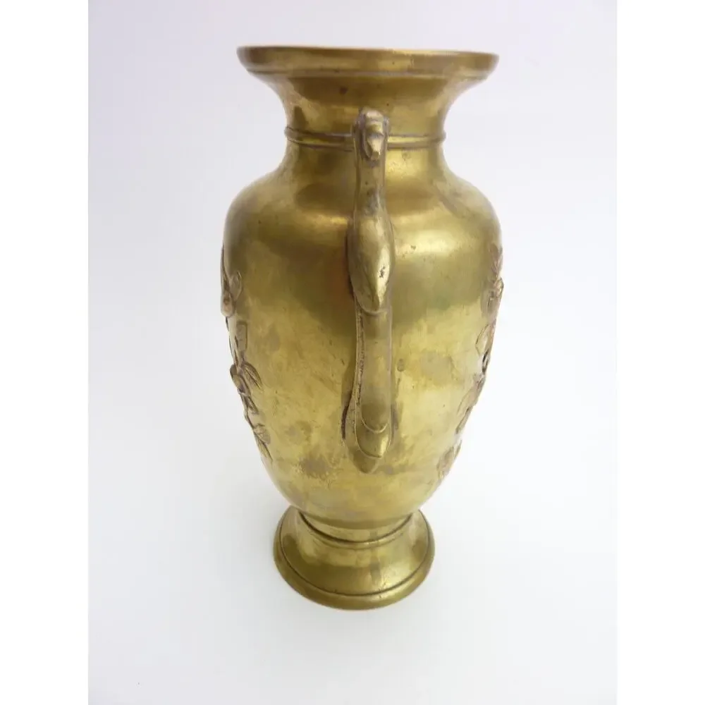 Vintage Brass Vase Incense Flower Chinese Pot Home Decor